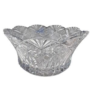 Lead Crystal Bowl Cristal dArques Bretagne Starburst Large 9 5 inch Vintage Dish